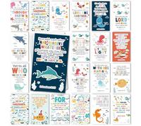 60 Mini Scripture Prayer Cards with Assorted Bible Verses for Children’s Bible Studies Encouragement Cards for Kids Child Students Inspirational Religious Christian Gifts for Family Children - DH42