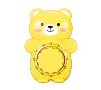 60 mins Egg Timer, Cute Bear Mechanical Wind Up Kitchen Timer for Cooking Boiling Eggs Water(Yellow)