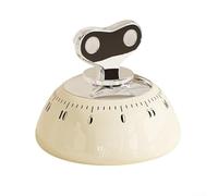 60 Minute Kitchen Timer with Magnetic Backing, Mechanical Spring Timer for Accurate Time Management during Cooking, Homework, and Desk Work (White)