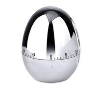 60-Minute Mechanical Kitchen Timer, Wind Up Egg with Loud 7-Second Alarm and Easy-Wind Dial, Durable ABS(Silver)