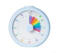 60 Minute Visual Countdown ForTimer For Kids, Rainbow Round Design With Optional Alarm Modes, Educational ForTime ForTracker For Classroom Teaching Study Play, Portable Desktop ForTimer(Blue)