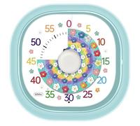 60 Minute Visual Timer for Kids Adults - Silent Countdown Clock for Home and School, Timers with Colorful Flower Design No Ticking 2 Alert Modes Small Timer for Classroom Kitchen Home, Blue
