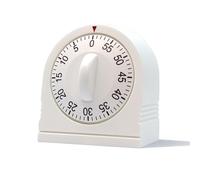 60 Minute Wind Up Timer, Visual Mechanical Timer with Loud Alarm, Manual Countdown Timers for Classroom, Home, Study and Cooking (White)