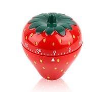 60 Minutes Kitchen Timer, Strawberry Shaped Mechanical Time Reminder,Plastic Manual Countdown Reminder Rotating Alarm Wind-Up Timer for Classroom, Home, Kitchen,Cooking,2.68x3.07in