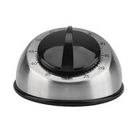 60 Minutes Stainless Steel Kitchen Timer Mechanical Wind Up Reminder for Kitchen Salon Office Lab School Premium Durable Rust Proof Easy to Use Silver 10x6cm