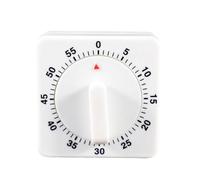 60 Minutes Timer count Down Alarm Reminder White Square Mechanical Tools Z0M9 Timer for Kitchen Baking