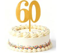 60 Mirror Number Cake Topper Gold Acrylic 60 Cake Decoration 60th Birthday Anniversary Cake Decor Party for Men and women