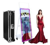60'' Mirror Photo Booth,32'' Interactive Touch Screen with Square Light and RGB Light,Built-in Mini PC,Magic Mirror Photo Booth for Events (White, 60inch(32''Screen))