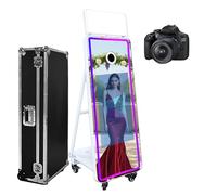 60'' Mirror Photo Booth,32'' Interactive Touch Screen with Square Light and RGB Light,Built-in Mini PC,Magic Mirror Photo Booth for Events (White, 60inch(32''Screen)+Camera)
