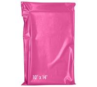 60 Mixed Mailing Postal Self-Seal Closure Plastic Bags - 10 x 14 Size Envelopes for Posting Clothes, Postal, Packaging, Shipping Bags - Tempered Proof, Secure Medium Postage Bags Hot Pink