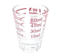 60 ml Glass Measuring Cup with red Markings - Perfect for Shot Measures, Spirit Measures, Espresso Shots, Pyrex Jiggers & Cortado Glasses.