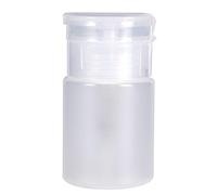 60 ML Nail Polish Remover Pump Dispenser, Pink or Clear Top Plastic Bottle Push Down Dispenser, Refillable Makeup Travel Bottles for Nail Polish Remover Liquid Cleanser(White)