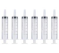 60 ML Plastic Syringes, No Needle Syringe with Measurement, Large Measuring Feeding Pets Syringes for Scientific Labs Experiment, Liquids, Dispensing, Watering, Oil - 6 Pcs, black, MMD004