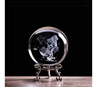60 MM 3D 12 Zodiac Star Crystal Ball Laser Carving Glass Ball Crystal Statue Mini Jewelry Craft Home Decoration Birthday Gift Decoration (Libra)
