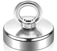 60 mm Large Magnets Fishing 150 kg, Strong Magnets Heavy Duty Neodymium Magnets Round Magnets Super Strong Magnet Magnetic Hook Magnet with Eyelet Countersunk Hole for Fishing Hanging Salvaging