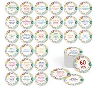 60 Morning Meeting Chips, 60 Designs Conversation-Starter Cards Questions Cards for Students, Classroom Activity-Improve Listening & Communication, Vocabulary, Social Skill (Rainbow Style)
