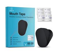 60 Mouth Tape for Sleeping, Sleep Tape for Snoring Prevention by Improving Nasal Breathing, Mouth Tape for Snoring with Rinse Free Soap Towelettes, Medical Grade | 60 + 30