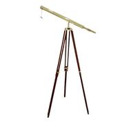 60" Nautical Brass Floor Standing Single Barrel Telescope With Tripod wood Stand Adjustable Telescope Navy Instrument Maritime Telescor
