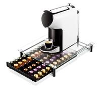 60 Nespresso Compatible Coffee Pod Drawer Glass Transparent Storage Compatible Tray Dispenser Holder for Capsules, Pods by Crystals®
