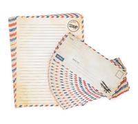 60 Pack Airmail Paper and Envelopes Set - Blue Writing Paper for Invitations, Love Letters, Letters to Troops, Christmas Letter - 8.5 x 11 Inch