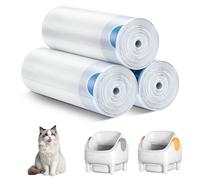 60 Pack Cat Litter Liner, Waste Cat Litter Bags for Thereye SC06 Automatic Litter Box, Drawstring Heavy-Duty Liners, Leak-Resistant, Large 26" × 11.8"