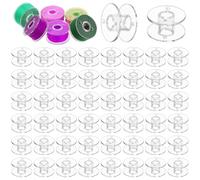 60 Pack Class 15 Clear Plastic Sewing Bobbins Compatible with Singer/Brother, Janome SA156 Machines, Polystyrene Bobbins, Standard Sizes Sewing Bobbin for Sewings Enthusiasts Beginner, Embroidery, DIY