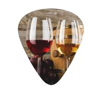 60 Pack Custom Guitar Picks Personalized Art Red Wine Galsses & Grapes Print Guitar Picks Guitar Bass Ukulele Accessories Gifts For Men Women