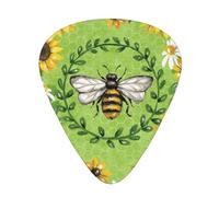 60 Pack Custom Guitar Picks Personalized Bee & Sunflowers Print Guitar Picks Guitar Bass Ukulele Accessories Gifts For Men Women