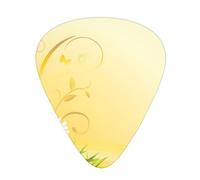 60 Pack Custom Guitar Picks Personalized Curving Chamomile Flowers Flying Butterflies Print Guitar Picks Guitar Bass Ukulele Accessories Gifts For Men Women
