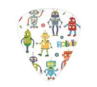 60 Pack Custom Guitar Picks Personalized Cute Cartoon Robots Print Guitar Picks Guitar Bass Ukulele Accessories Gifts For Men Women
