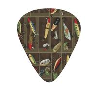 60 Pack Custom Guitar Picks Personalized Fishing Lure Style Print Guitar Picks Guitar Bass Ukulele Accessories Gifts For Men Women