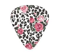 60 Pack Custom Guitar Picks Personalized Pink Cute Rose Mix Leopard Pattern Print Guitar Picks Guitar Bass Ukulele Accessories Gifts For Men Women