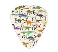 60 Pack Custom Guitar Picks Personalized Stylish Learning Alphabets With Dinosaurs Print Guitar Picks Guitar Bass Ukulele Accessories Gifts For Men Women