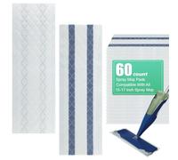 60 Pack Deep Cleaning Pad for All Type of 15''-17'' Spray Flat Mop,Compatible with Bona,Rubbermaid,Turbo,Norwex.Disposable Pad for Bona Family of Mops, Replacement Mop Pad for Floor Cleaning