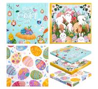 60 Pack Easter Napkins Disposable Spring Happy Easter Party Paper for Cocktail Party Supplies Table Decorations Napkins