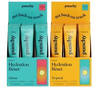 60 Pack Electrolytes Sachets - Fast Absorbing Hydration Sachets - Rehydration Sachet Packed with Vitamins - No Artificial Sweeteners or Preservatives - Tropical & Citrus Electrolytes Powder by Punchy