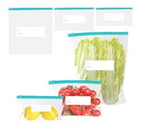 60 Pack Food Storage Bags Zip Seal Freezer Bags, Reusable Sandwich Bags | 3 Sizes Dishwasher Safe Food Storage Bags for Meat, Fruits, Vegetables, Grains, Sandwich, Nuts