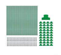 60 Pack Garden Hoops Kit With Connectors And Clips, Sturdy Fiberglass Archways For Raised Bed Plants, Flexible Tunnel Frame Supports Row Covers Bird Netting Shade Cloth All Season Outdoor Green