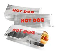 60 Pack Grease Resistant Hot Dog Wrappers, 9.4x3.5 Inch Foil Sleeves