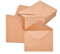60 Pack Kraft Cards and Envelopes, Invitation Cards Blank, Brown Paper Cards for Birthday Party Girl Boy Adult 8.5×11.5cm (Brown)
