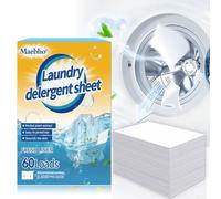 60 Pack Laundry Detergent Sheets, Stain Fighting Laundry Soap Fresh Scent, Hypoallergenic, Ultra Concentrated Washing Sheets for Sensitive Skin, Small Size And Portable for Home & Travel