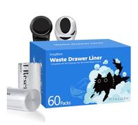 60 Pack Litter Box Robot 3 4 Waste Bags, Self Cleaning Cat Litter Box Robot Waste Liner Bags Replacement, Heavy Duty 9-11 Gallons of Capacity
