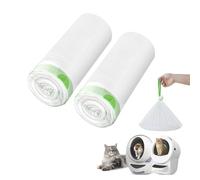 60 Pack Litter Box Robot 3 and 4 Waste Bags,1.5 Mils Thick Drawstrings Self Cleaning Cat Litter Box Robot Waste Liner Bags Replacement,Compatible with Automatic Self-Cleaning Robot