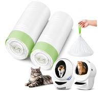 60 Pack Litter Box Robot 3 and 4 Waste Bags,1.5 Mils Thick Drawstrings Self Cleaning Cat Litter Box Robot Waste Liner Bags Replacement,Compatible with Automatic Self-Cleaning Robot