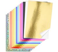 60 Pack Metallic Foil Paper Sheets, 15 Colors 8" x 12" Foil Mirror Shimmering Paper 120gsm/32lb For Arts and Crafts, Decorative, Weddings & Birthdays Invitations, Scrapbook Supplies