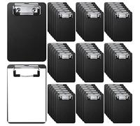 60 Pack Mini Clipboards 4 x 6 Inch Memo Small Clipboards Plastic Check Presenters for Restaurants Pocket Cute Clipboard with Profile Clip for Small Notepads Receipts Tickets for Office (Black)