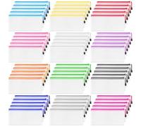 60 Pack Pencil Pouch Bulk, 9.5" x 4.5"Mesh Zipper Pouch Pencil Case, 12 Colors Waterproof Small Zipper Pouches for School Supplies Storage, Travel, Cash, Cosmetics, Office Organization