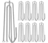 60 Pack Pinch Pleat Curtain Hooks,Stainless Steel Drapery Hook and Pin for Pleated Drapes and 4 Prongs Pinch Pleat Hook Clips for Window,Shower,Door(Silver)