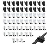 60 Pack Screw-in Cable Clips With Hole in Black White Clear, Outdoor String