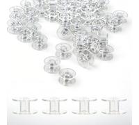 60 Pack Sewing Machine Bobbins, Clear Plastic Bobbins Compatible with Singer, Brother, Janome, Universal Plastic Bobbin for Sewings Enthusiasts Beginner, Embroidery and DIY